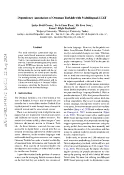 Dependency Annotation of Ottoman Turkish with Multilingual BERT