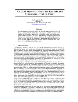 An LLM Maturity Model for Reliable and Transparent Text-to-Query