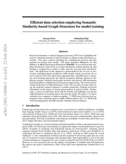 Efficient data selection employing Semantic Similarity-based Graph
  Structures for model training