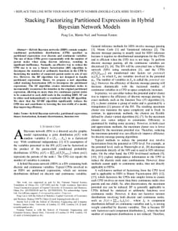 Stacking Factorizing Partitioned Expressions in Hybrid Bayesian Network
  Models