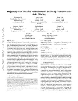 Trajectory-wise Iterative Reinforcement Learning Framework for
  Auto-bidding
