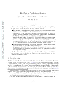 The Cost of Parallelizing Boosting