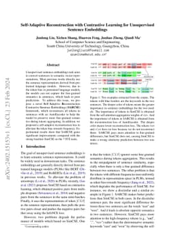Self-Adaptive Reconstruction with Contrastive Learning for Unsupervised
  Sentence Embeddings