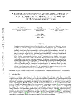 A Robust Defense against Adversarial Attacks on Deep Learning-based
  Malware Detectors via (De)Randomized Smoothing