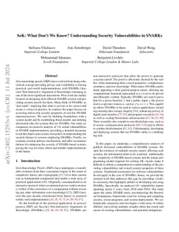 SoK: What don't we know? Understanding Security Vulnerabilities in
  SNARKs