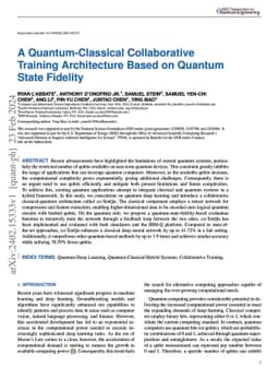 A Quantum-Classical Collaborative Training Architecture Based on Quantum
  State Fidelity