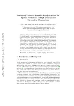 Streaming Gaussian Dirichlet Random Fields for Spatial Predictions of
  High Dimensional Categorical Observations