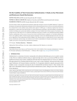 On the Usability of Next-Generation Authentication: A Study on Eye
  Movement and Brainwave-based Mechanisms