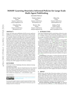 HiMAP: Learning Heuristics-Informed Policies for Large-Scale Multi-Agent
  Pathfinding