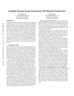 Scalable Density-based Clustering with Random Projections