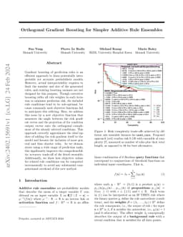 Orthogonal Gradient Boosting for Simpler Additive Rule Ensembles