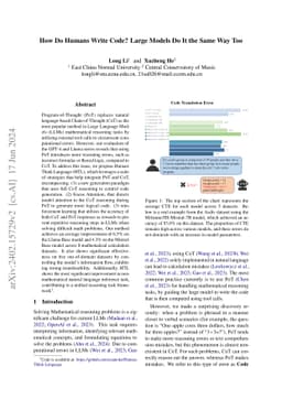 How Do Humans Write Code? Large Models Do It the Same Way Too