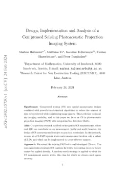 Design, Implementation and Analysis of a Compressed Sensing
  Photoacoustic Projection Imaging System