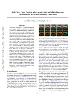 RAUCA: A Novel Physical Adversarial Attack on Vehicle Detectors via
  Robust and Accurate Camouflage Generation