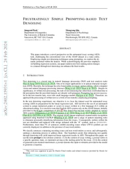 Frustratingly Simple Prompting-based Text Denoising