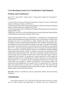 Cross-Resolution Land Cover Classification Using Outdated Products and
  Transformers