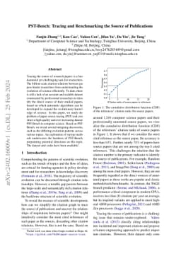 PST-Bench: Tracing and Benchmarking the Source of Publications