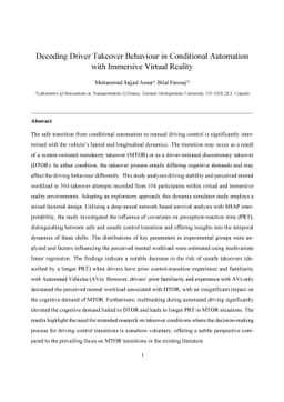 Decoding Driver Takeover Behaviour in Conditional Automation with
  Immersive Virtual Reality