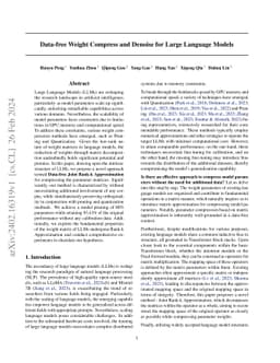 Data-free Weight Compress and Denoise for Large Language Models