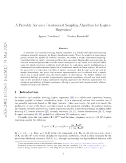 A Provably Accurate Randomized Sampling Algorithm for Logistic
  Regression