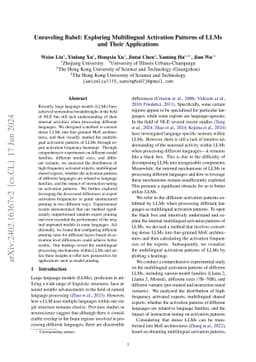 Unraveling Babel: Exploring Multilingual Activation Patterns of LLMs and
  Their Applications