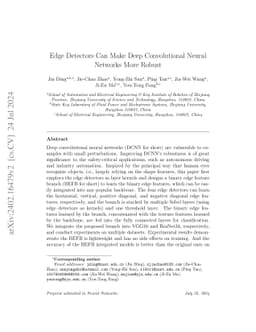 Edge Detectors Can Make Deep Convolutional Neural Networks More Robust
