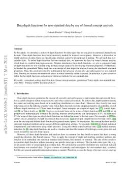 Data depth functions for non-standard data by use of formal concept
  analysis