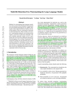 Multi-Bit Distortion-Free Watermarking for Large Language Models