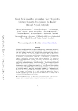 Single Neuromorphic Memristor closely Emulates Multiple Synaptic
  Mechanisms for Energy Efficient Neural Networks