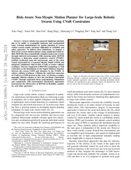 Risk-Aware Non-Myopic Motion Planner for Large-Scale Robotic Swarm Using
  CVaR Constraints