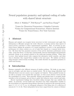 Neural population geometry and optimal coding of tasks with shared
  latent structure