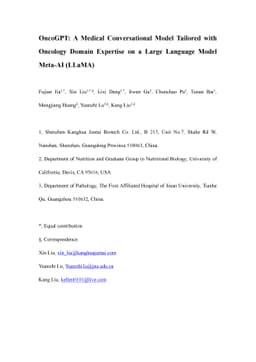 OncoGPT: A Medical Conversational Model Tailored with Oncology Domain
  Expertise on a Large Language Model Meta-AI (LLaMA)