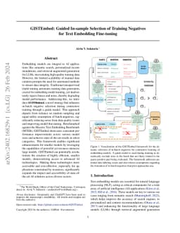 GISTEmbed: Guided In-sample Selection of Training Negatives for Text
  Embedding Fine-tuning