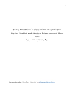 Enhancing Retrieval Processes for Language Generation with Augmented
  Queries