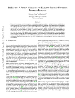 FedReview: A Review Mechanism for Rejecting Poisoned Updates in
  Federated Learning