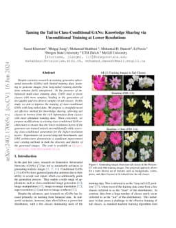 Taming the Tail in Class-Conditional GANs: Knowledge Sharing via
  Unconditional Training at Lower Resolutions