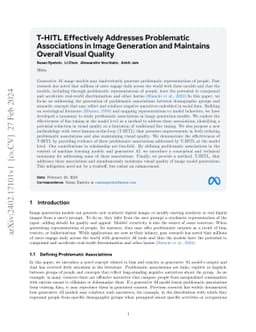 T-HITL Effectively Addresses Problematic Associations in Image
  Generation and Maintains Overall Visual Quality
