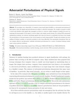 Adversarial Perturbations of Physical Signals