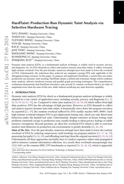 HardTaint: Production-Run Dynamic Taint Analysis via Selective Hardware
  Tracing