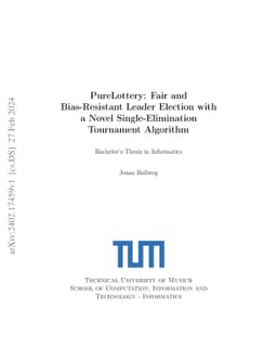 PureLottery: Fair and Bias-Resistant Leader Election with a Novel
  Single-Elimination Tournament Algorithm