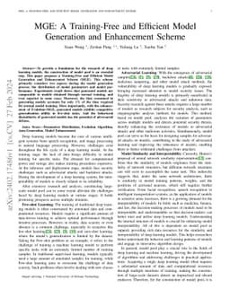 MGE: A Training-Free and Efficient Model Generation and Enhancement
  Scheme