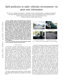 QoS prediction in radio vehicular environments via prior user
  information