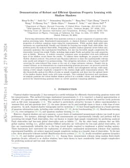 Demonstration of Robust and Efficient Quantum Property Learning with Shallow Shadows