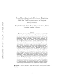 From Generalization to Precision: Exploring SAM for Tool Segmentation in
  Surgical Environments