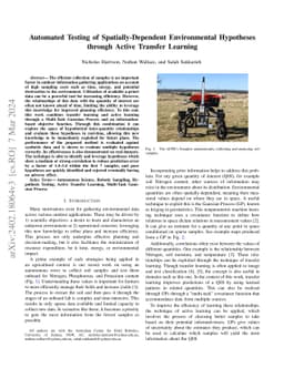Automated Testing of Spatially-Dependent Environmental Hypotheses
  through Active Transfer Learning