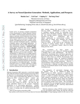 A Survey on Neural Question Generation: Methods, Applications, and
  Prospects