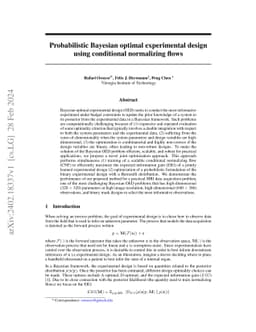 Probabilistic Bayesian optimal experimental design using conditional
  normalizing flows