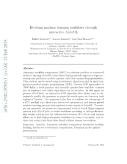 Evolving machine learning workflows through interactive AutoML
