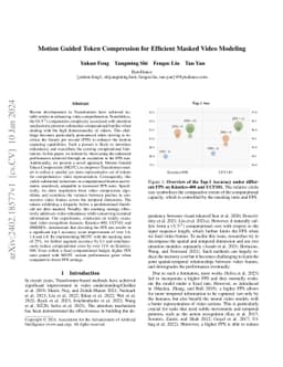 Motion Guided Token Compression for Efficient Masked Video Modeling