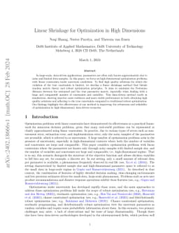 Linear shrinkage for optimization in high dimensions